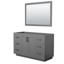 Wyndham Miranda 54" Single Bathroom Vanity In Dark Gray No Countertop No Sink Matte Black Trim 46" Mirror WCF292954SGBCXSXXM46