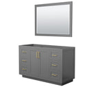 Wyndham Miranda 54" Single Bathroom Vanity In Dark Gray No Countertop No Sink Brushed Gold Trim 46" Mirror WCF292954SGGCXSXXM46