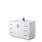 Wyndham Miranda 54" Single Bathroom Vanity In White White Carrara Marble Countertop Undermount Square Sink Matte Black Trim WCF292954SWBCMUNSMXX