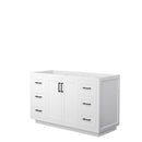 Wyndham Miranda 54" Single Bathroom Vanity In White No Countertop No Sink Matte Black Trim WCF292954SWBCXSXXMXX