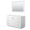 Wyndham Miranda 54" Single Bathroom Vanity In White No Countertop No Sink Brushed Nickel Trim 46" Mirror WCF292954SWHCXSXXM46