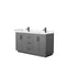 Wyndham Miranda 60" Double Bathroom Vanity In Dark Gray Light-Vein Carrara Cultured Marble Countertop Undermount Square Sinks Black Trims And No Mirror WCF292960DGBC2UNSMXX