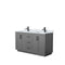 Wyndham Miranda 60" Double Bathroom Vanity In Dark Gray White Carrara Marble Countertop Undermount Square Sinks Black Trims And No Mirror WCF292960DGBCMUNSMXX