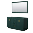 Wyndham Miranda 60" Double Bathroom Vanity In Green No Countertop No Sink Brushed Gold Trim 58" Mirror WCF292960DGDCXSXXM58