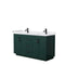 Wyndham Miranda 60" Double Bathroom Vanity In Green White Cultured Marble Countertop Undermount Square Sinks Matte Black Trim WCF292960DGKWCUNSMXX