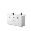 Wyndham Miranda 60" Double Bathroom Vanity In White White Cultured Marble Countertop Undermount Square Sinks Black Trims And No Mirror WCF292960DWBWCUNSMXX