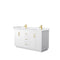 Wyndham Miranda 60" Double Bathroom Vanity In White White Cultured Marble Countertop Undermount Square Sinks Brushed Gold Trims And No Mirror WCF292960DWGWCUNSMXX