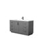 Wyndham Miranda 60" Single Bathroom Vanity In Dark Gray Matte White Solid Surface In 1.25" Thickness Integrated Sink Black Trims And No Mirror WCF292960SGBK1INTMXX