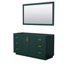 Wyndham Miranda 60" Single Bathroom Vanity In Green No Countertop No Sink Brushed Gold Trim 58" Mirror WCF292960SGDCXSXXM58