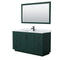 Wyndham Miranda 60" Single Bathroom Vanity In Green White Carrara Marble Countertop Undermount Square Sink Matte Black Trim 58" Mirror WCF292960SGKCMUNSM58