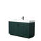 Wyndham Miranda 60" Single Bathroom Vanity In Green 4" Thick Matte White Solid Surface Countertop Integrated Sink Matte Black Trim WCF292960SGKK4INTMXX