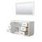 Wyndham Miranda 60" Single Bathroom Vanity In White No Countertop No Sink Black Trims and 58" Mirror WCF292960SWBCXSXXM58