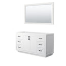 Wyndham Miranda 60" Single Bathroom Vanity In White No Countertop No Sink Black Trims And 58" Mirror WCF292960SWBCXSXXM58