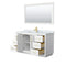 Wyndham Miranda 60" Single Bathroom Vanity In White White Carrara Marble Countertop Undermount Square Sink Brushed Gold Trims and 58" Mirror WCF292960SWGCMUNSM58