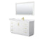 Wyndham Miranda 60" Single Bathroom Vanity In White White Cultured Marble Countertop Undermount Square Sink Brushed Gold Trims And 58" Mirror WCF292960SWGWCUNSM58