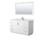 Wyndham Miranda 60" Single Bathroom Vanity In White White Carrara Marble Countertop Undermount Square Sink Brushed Nickel Trims And 58" Mirror WCF292960SWHCMUNSM58