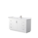 Wyndham Miranda 60" Single Bathroom Vanity In White White Cultured Marble Countertop Undermount Square Sink Brushed Nickel Trims And No Mirror WCF292960SWHWCUNSMXX