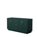 Wyndham Miranda 66" Double Bathroom Vanity In Green No Countertop No Sink Brushed Gold Trim WCF292966DGDCXSXXMXX