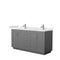 Wyndham Miranda 66" Double Bathroom Vanity In Dark Gray Light-Vein Carrara Cultured Marble Countertop Undermount Square Sinks Brushed Nickel Trim WCF292966DKGC2UNSMXX