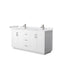 Wyndham Miranda 66" Double Bathroom Vanity In White White Cultured Marble Countertop Undermount Square Sinks Brushed Nickel Trim WCF292966DWHWCUNSMXX