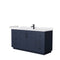 Wyndham Miranda 66" Single Bathroom Vanity In Dark Blue White Cultured Marble Countertop Undermount Square Sink Matte Black Trim WCF292966SBBWCUNSMXX