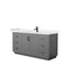 Wyndham Miranda 66" Single Bathroom Vanity In Dark Gray Light-Vein Carrara Cultured Marble Countertop Undermount Square Sink Matte Black Trim WCF292966SGBC2UNSMXX