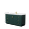 Wyndham Miranda 66" Single Bathroom Vanity In Green White Cultured Marble Countertop Undermount Square Sink Brushed Gold Trim WCF292966SGDWCUNSMXX