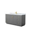 Wyndham Miranda 66" Single Bathroom Vanity In Dark Gray White Carrara Marble Countertop Undermount Square Sink Brushed Gold Trim WCF292966SGGCMUNSMXX