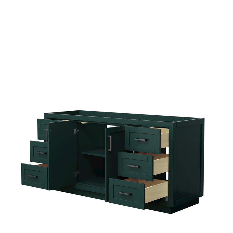 Wyndham Miranda 66" Single Bathroom Vanity In Green No Countertop No Sink Matte Black Trim WCF292966SGKCXSXXMXX