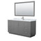 Wyndham Miranda 66" Single Bathroom Vanity In Dark Gray White Carrara Marble Countertop Undermount Square Sink Brushed Nickel Trim 58" Mirror WCF292966SKGCMUNSM58