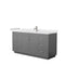 Wyndham Miranda 66" Single Bathroom Vanity In Dark Gray White Cultured Marble Countertop Undermount Square Sink Brushed Nickel Trim WCF292966SKGWCUNSMXX