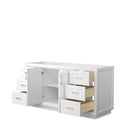 Wyndham Miranda 66" Single Bathroom Vanity In White No Countertop No Sink Brushed Gold Trim WCF292966SWGCXSXXMXX