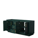 Wyndham Miranda 72" Double Bathroom Vanity In Green No Countertop No Sink Brushed Gold Trim WCF292972DGDCXSXXMXX