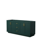 Wyndham Miranda 72" Double Bathroom Vanity In Green No Countertop No Sink Brushed Gold Trim WCF292972DGDCXSXXMXX