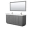 Wyndham Miranda 72" Double Bathroom Vanity In Dark Gray Light-Vein Carrara Cultured Marble Countertop Undermount Square Sinks Brushed Nickel Trims And 70" M WCF292972DKGC2UNSM70