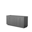 Wyndham Miranda 72" Double Bathroom Vanity In Dark Gray No Countertop No Sink Brushed Nickel Trims And No Mirror WCF292972DKGCXSXXMXX