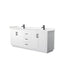 Wyndham Miranda 80" Double Bathroom Vanity In White Light-Vein Carrara Cultured Marble Countertop Undermount Square Sinks Black Trims And No Mirror WCF292980DWBC2UNSMXX