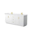 Wyndham Miranda 80" Double Bathroom Vanity In White White Cultured Marble Countertop Undermount Square Sinks Brushed Gold Trims And No Mirror WCF292980DWGWCUNSMXX