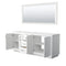 Wyndham Miranda 80" Double Bathroom Vanity In White No Countertop No Sink Brushed Nickel Trims and 70" Mirror WCF292980DWHCXSXXM70