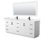 Wyndham Miranda 84" Double Bathroom Vanity In White Light-Vein Carrara Cultured Marble Countertop Undermount Square Sinks Matte Black Trim 70" Mirror WCF292984DWBC2UNSM70