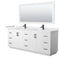 Wyndham Miranda 84" Double Bathroom Vanity In White White Cultured Marble Countertop Undermount Square Sinks Matte Black Trim 70" Mirror WCF292984DWBWCUNSM70