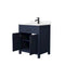 Wyndham Beckett 30" Single Bathroom Vanity In Dark Blue Carrara Cultured Marble Countertop Undermount Square Sink Matte Black Trim WCG242430SBBCCUNSMXX