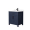 Wyndham Beckett 30" Single Bathroom Vanity In Dark Blue Carrara Cultured Marble Countertop Undermount Square Sink Matte Black Trim WCG242430SBBCCUNSMXX