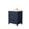 Wyndham Beckett 30" Single Bathroom Vanity In Dark Blue White Cultured Marble Countertop Undermount Square Sink Brushed Gold Trim WCG242430SBLWCUNSMXX