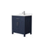 Wyndham Beckett 30" Single Bathroom Vanity In Dark Blue Carrara Cultured Marble Countertop Undermount Square Sink Brushed Nickel Trim WCG242430SBNCCUNSMXX