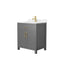 Wyndham Beckett 30" Single Bathroom Vanity In Dark Gray Carrara Cultured Marble Countertop Undermount Square Sink Brushed Gold Trim WCG242430SGGCCUNSMXX