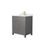 Wyndham Beckett 30" Single Bathroom Vanity In Dark Gray White Cultured Marble Countertop Undermount Square Sink Brushed Gold Trim WCG242430SGGWCUNSMXX