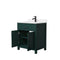 Wyndham Beckett 30" Single Bathroom Vanity In Green Carrara Cultured Marble Countertop Undermount Square Sink Matte Black Trim WCG242430SGKCCUNSMXX