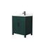 Wyndham Beckett 30" Single Bathroom Vanity In Green Carrara Cultured Marble Countertop Undermount Square Sink Matte Black Trim WCG242430SGKCCUNSMXX