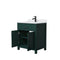 Wyndham Beckett 30" Single Bathroom Vanity In Green White Cultured Marble Countertop Undermount Square Sink Matte Black Trim WCG242430SGKWCUNSMXX